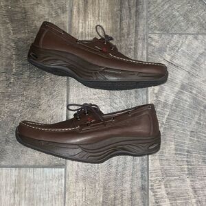 Chung Shi brown leather lace up walking loafers